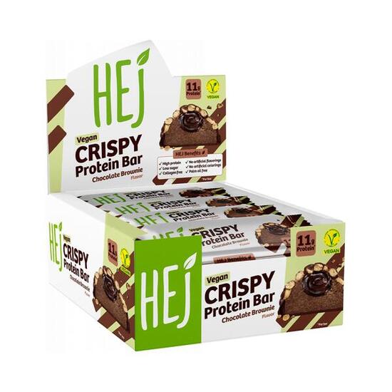 HEJ Natural HEJ Crispy Vegan Protein Bar (12x45g) Chocolate Brownie - Barres