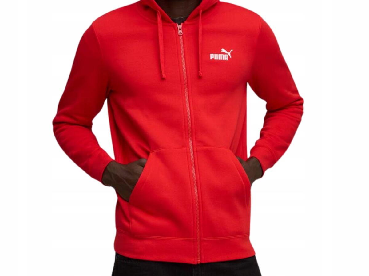 BLUZA męska PUMA 682658-11 z kapturem na zamek czerwona sportowa ciepła M 1/6