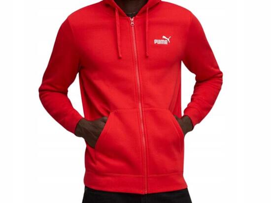 BLUZA męska PUMA 682658-11 z kapturem na zamek czerwona sportowa ciepła M