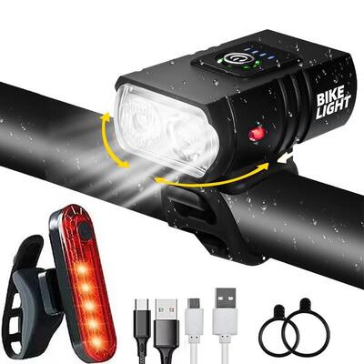 Fietsverlichting set led - fietslamp voor 1000 lumen + achterlicht usb
