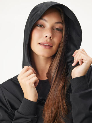 Elastische, ungefütterte Softshell-Jacke für Damen Basic, Schwarz