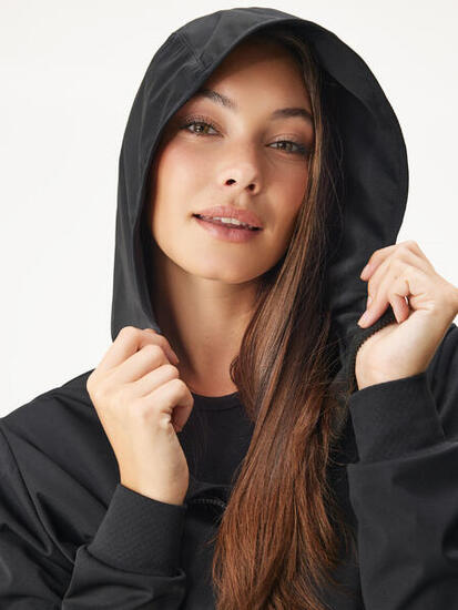 Elastische, ungefütterte Softshell-Jacke für Damen Basic, Schwarz