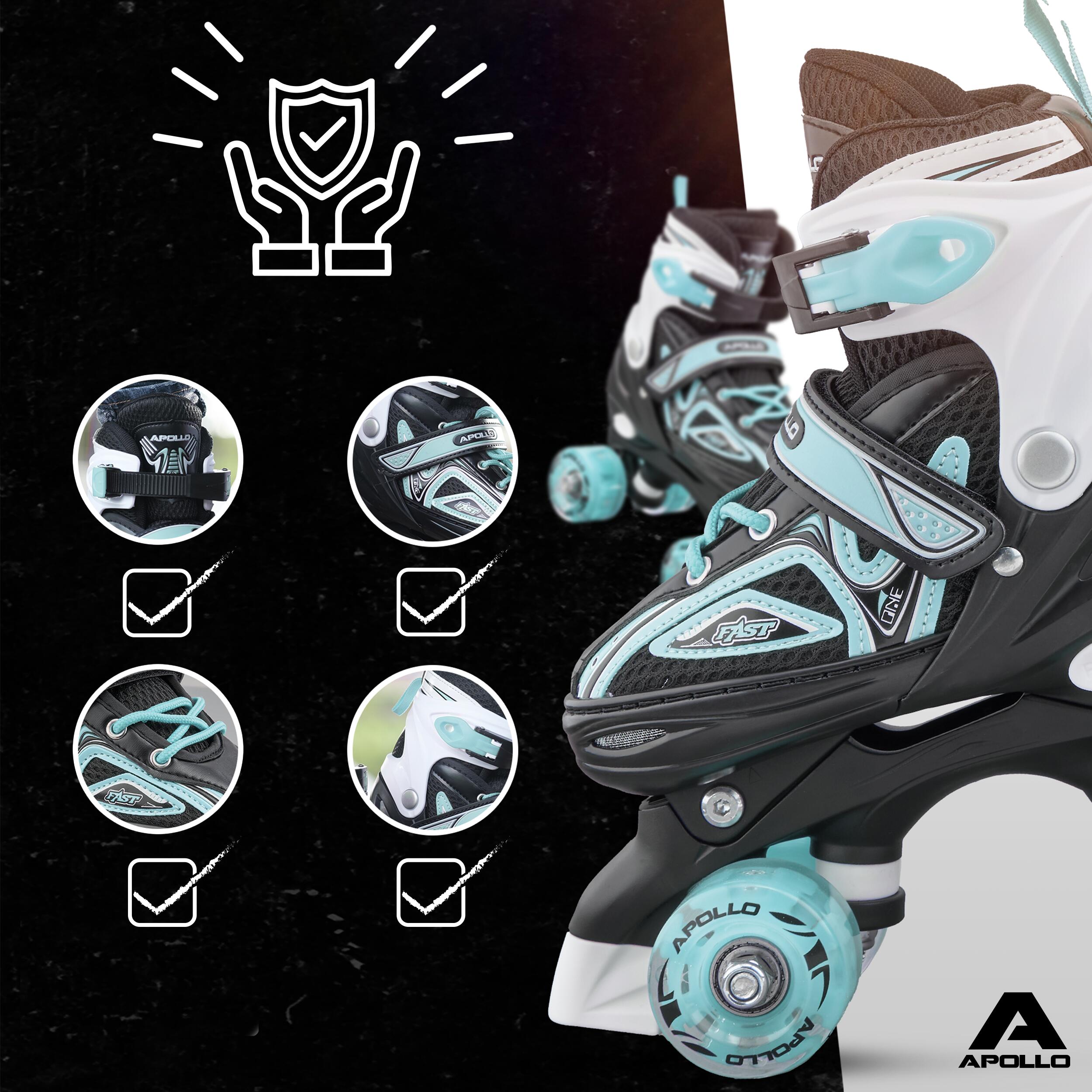 Apollo Super Quad LED ABEC7 Patins réglables enfant 4/7