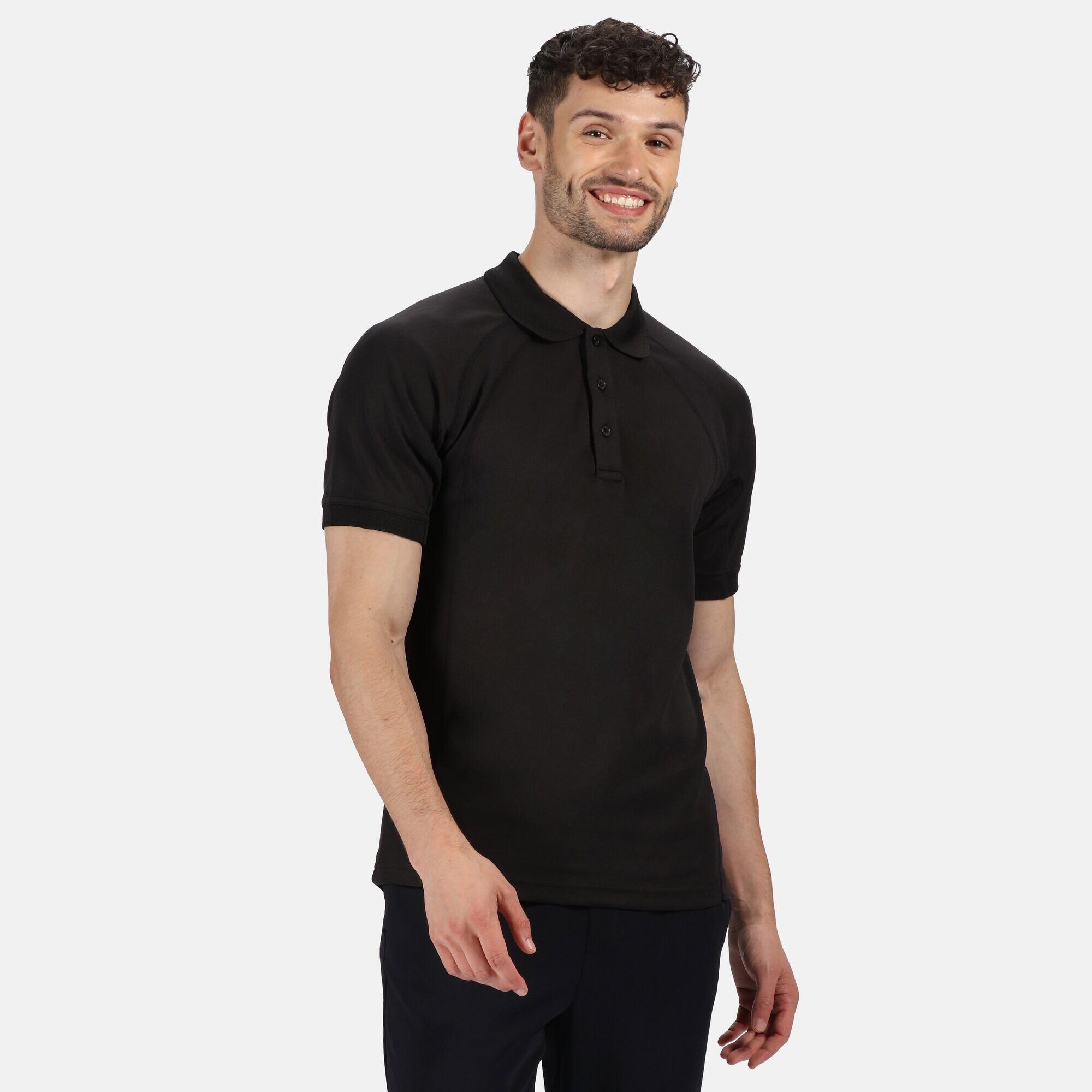 Hardwear Mens Coolweave Short Sleeve Polo Shirt (Black) 2/5