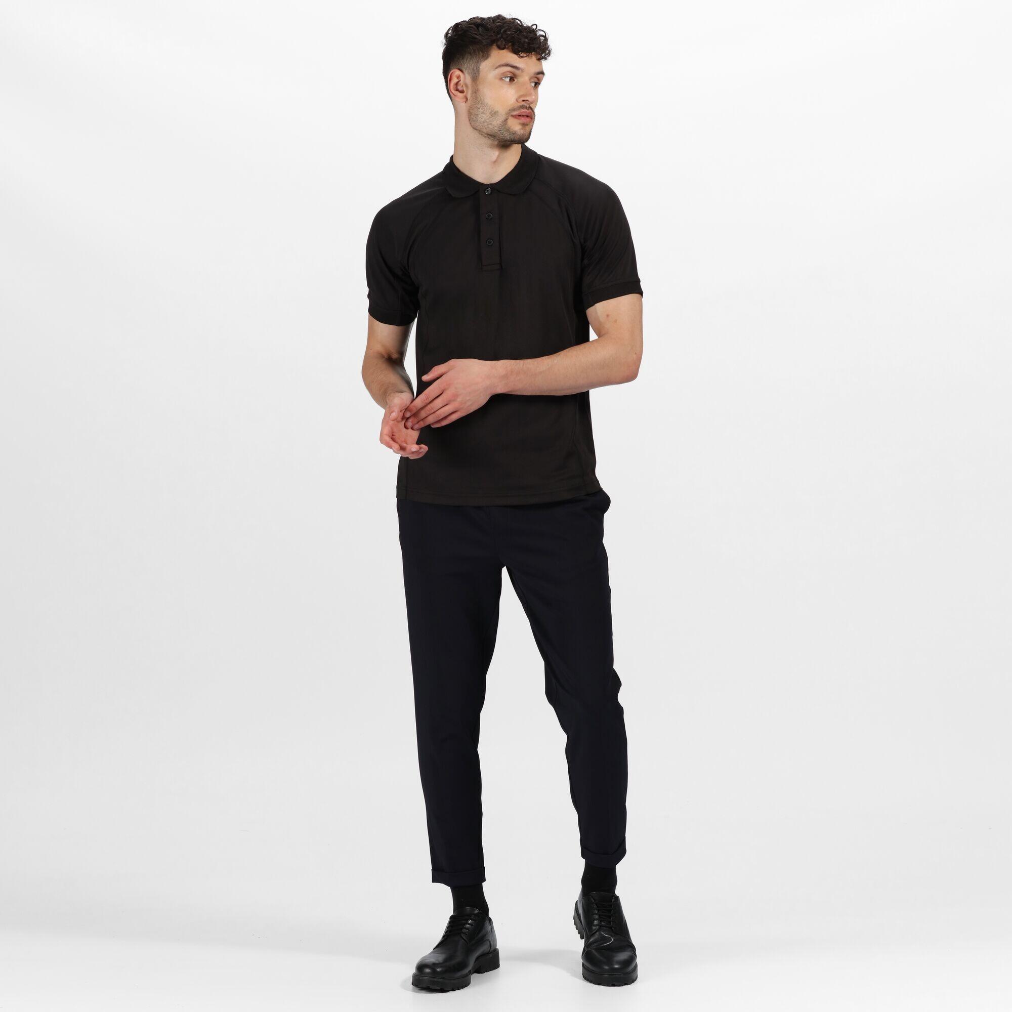 Hardwear Mens Coolweave Short Sleeve Polo Shirt (Black) 4/5