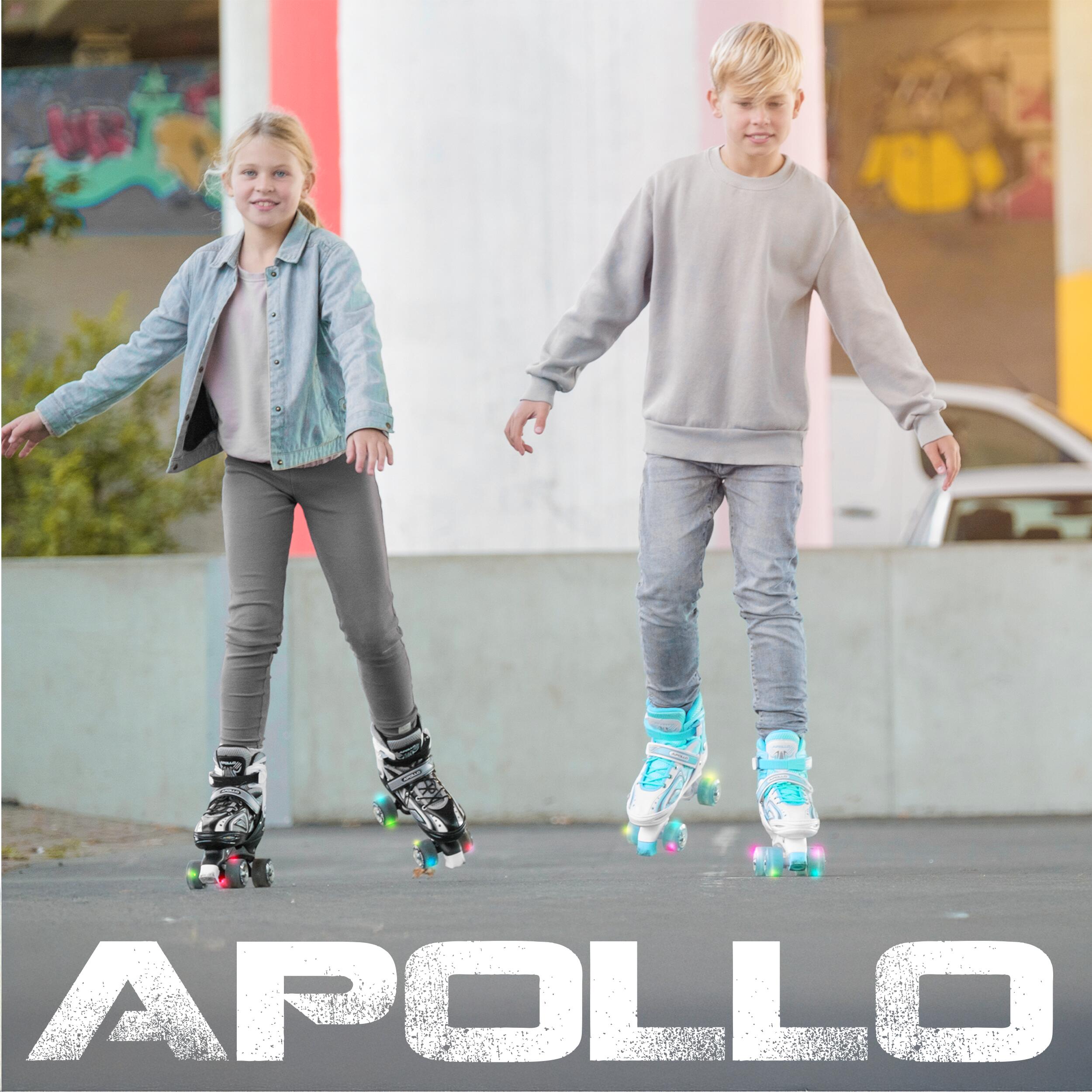 Apollo Super Quad LED ABEC7 Adjustable Kids Roller Skates | Decathlon