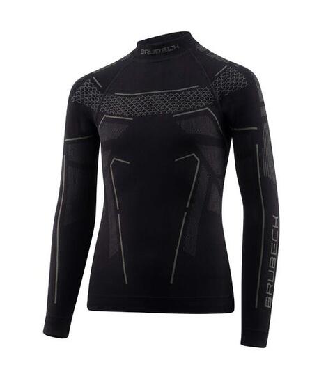 Maglietta termica bambino Brubeck Thermo Junior LS16120 nero/grigio 128/134