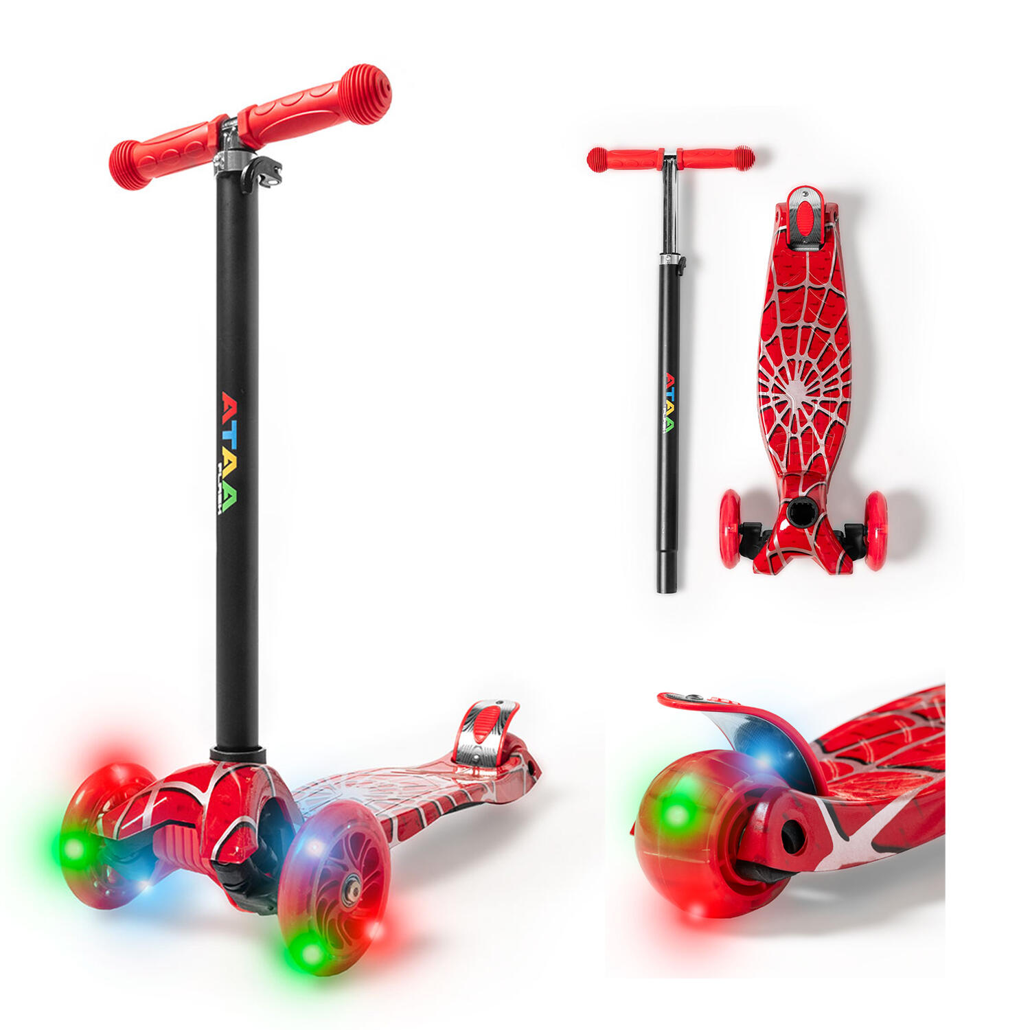 Patinete Infantil Para Niños ATAA Flash Pro 3 Ruedas Con Luces