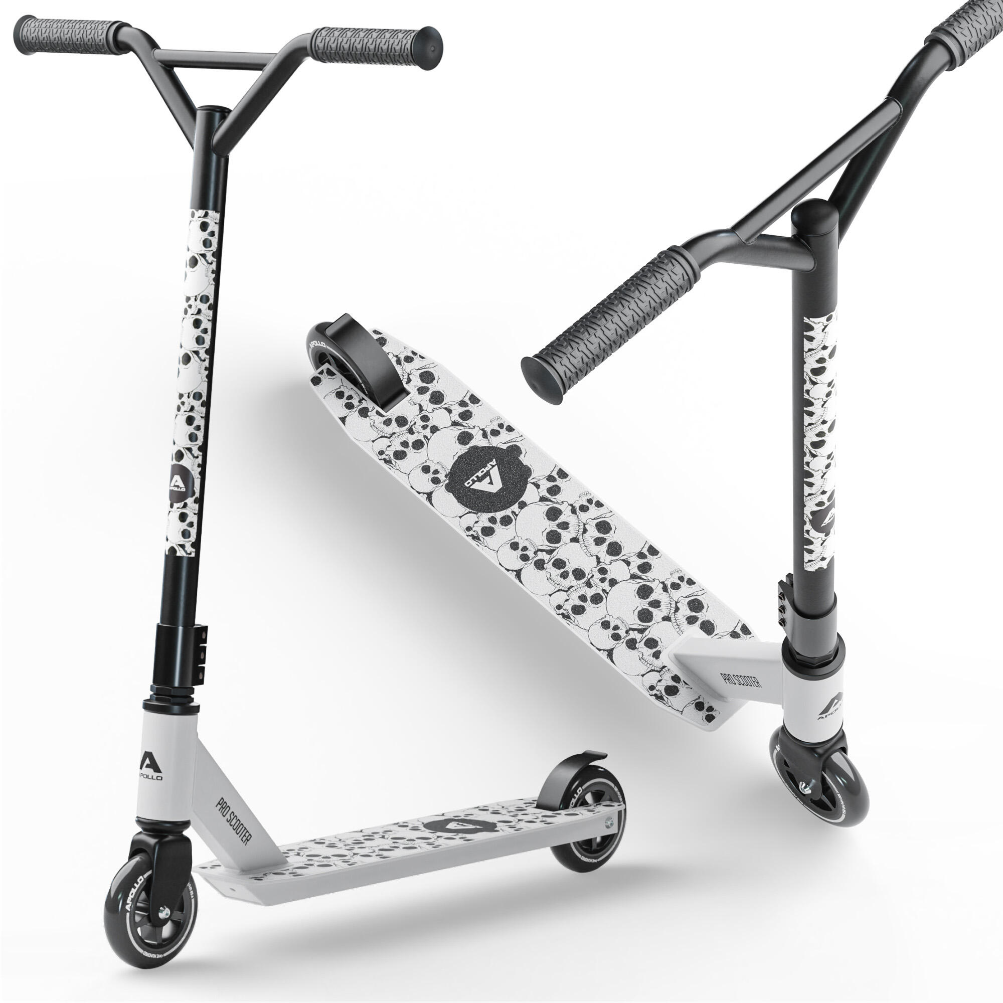 Apollo - Trottinette Freestyle Genius Pro – Scooter Robuste Pour Enfants - Trottinette - Blanc|noir - Taille Unique - Decathlon