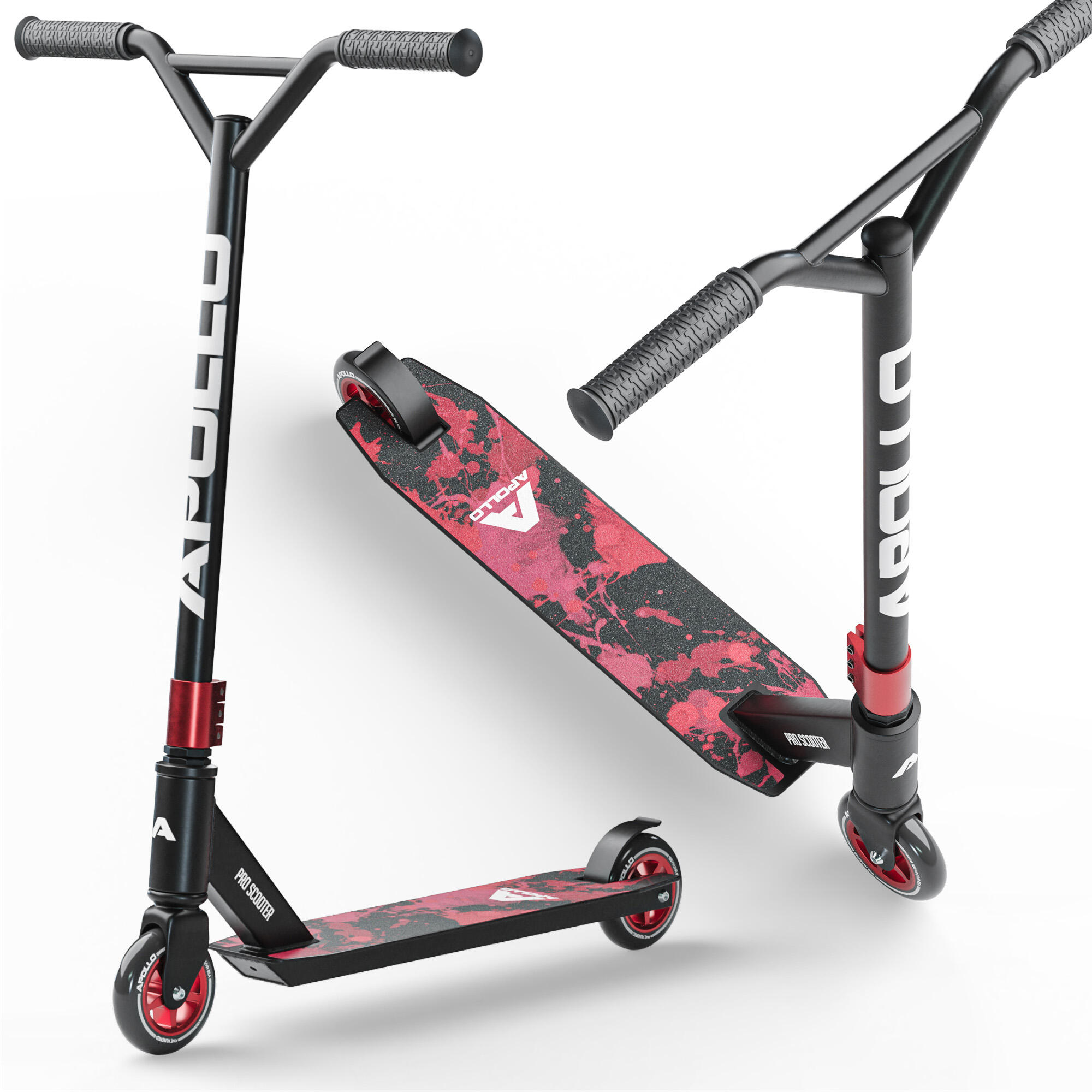 Apollo - Trottinette Freestyle Genius Pro – Scooter Robuste Pour Enfants - Trottinette - Noir|rouge - Taille Unique - Decathlon