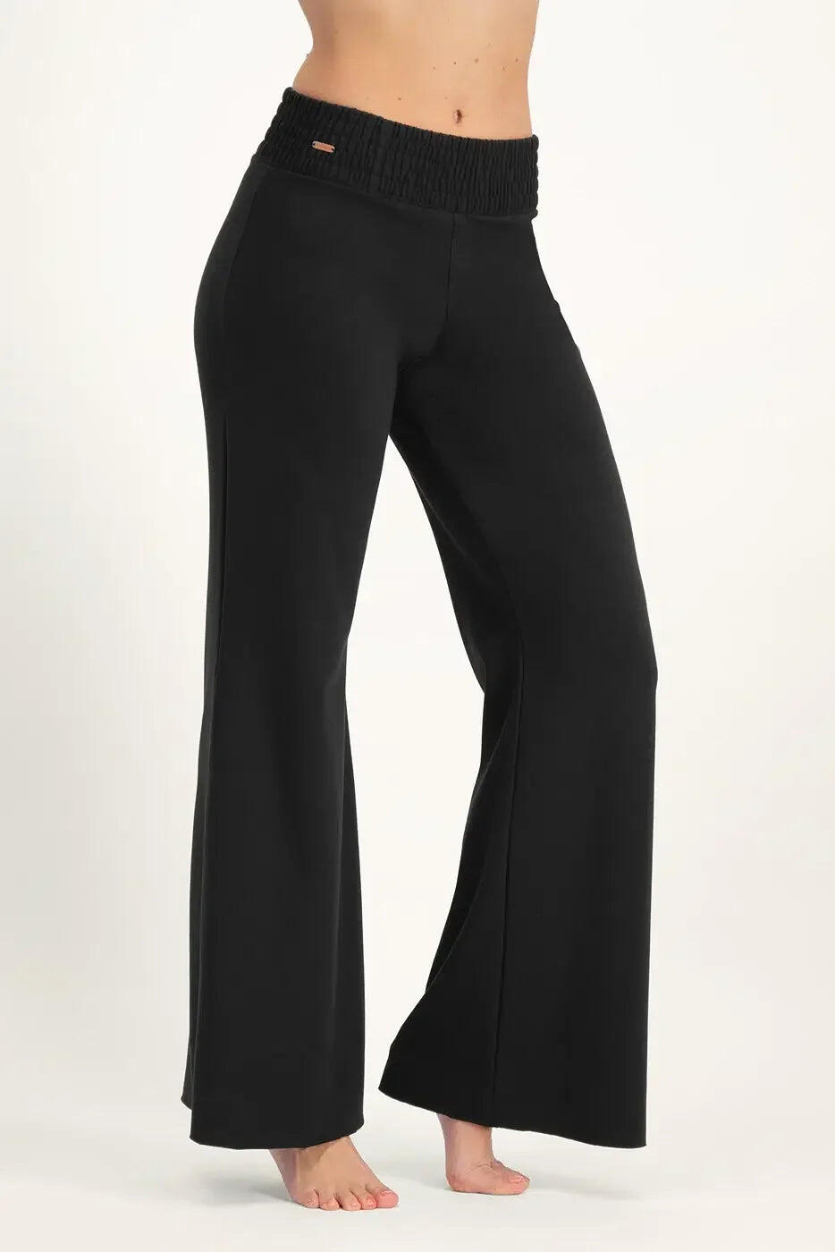 Pantalon de Yoga et Pilates large et confortable Flow -  Noir Onyx 2/5