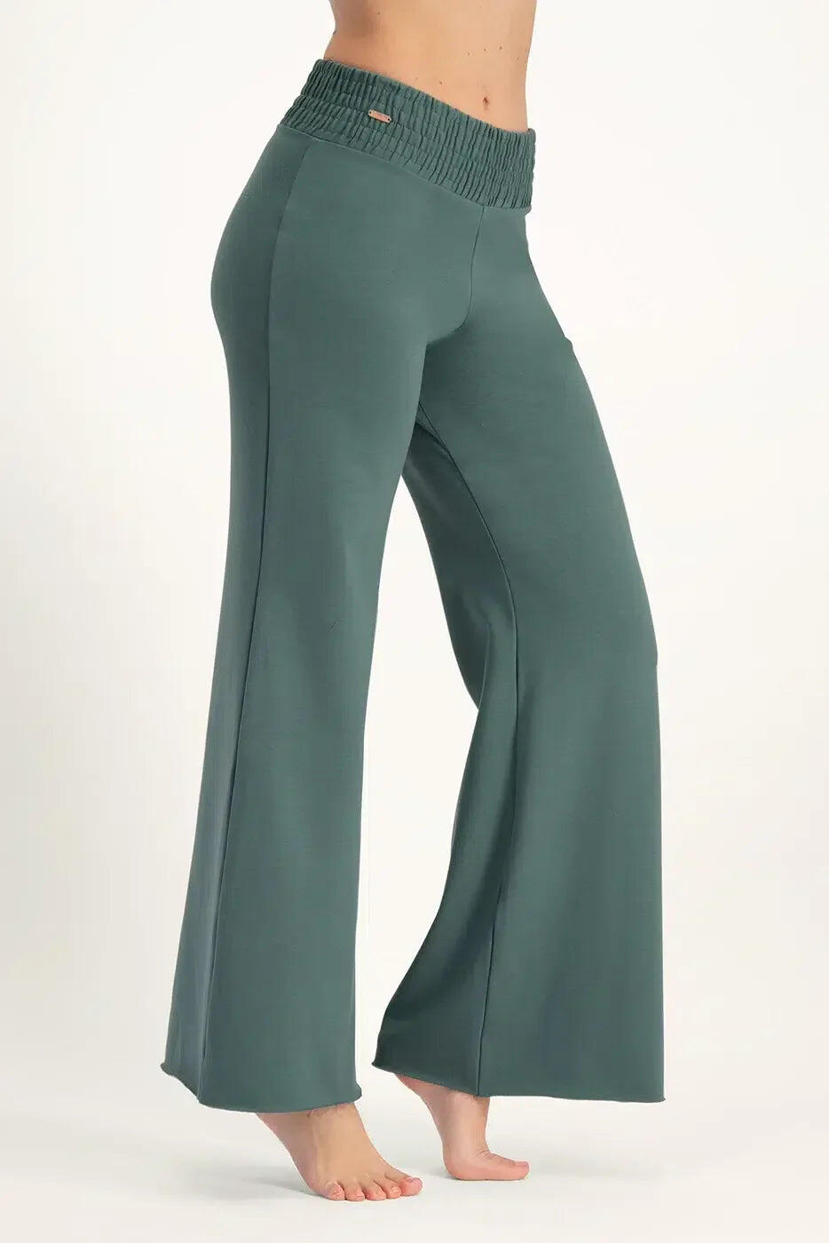 Comfortabele Wijde Yoga en Pilates Broek  Flow  - Forest 2/5