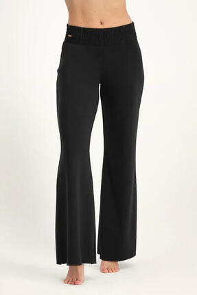 Pantalon de Yoga ou louge large et confortable Flow Summer - Noir Onyx