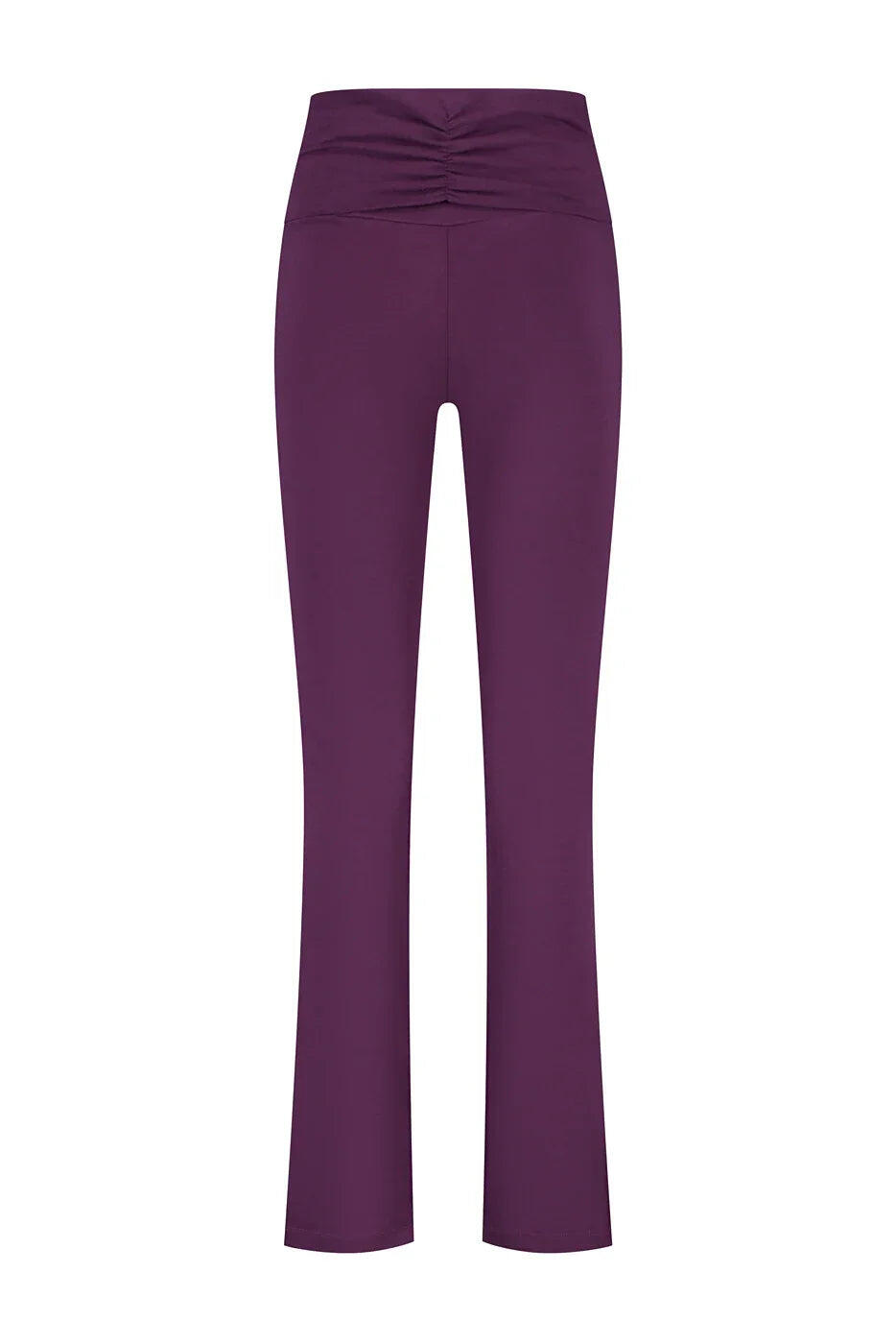 Pranafied - Legging de yoga avec bande rabattable et jambes évasées  - Aubergine 4/4
