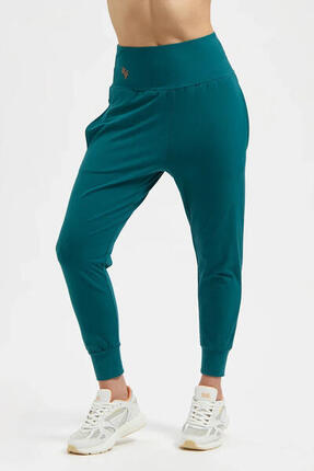 Pantalon de Yoga et Pilates coupe ample super confortable Bhumi - Vert Mer