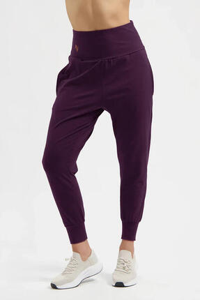 Pantalon de Yoga et Pilates coupe ample super confortable Bhumi - Aubergine