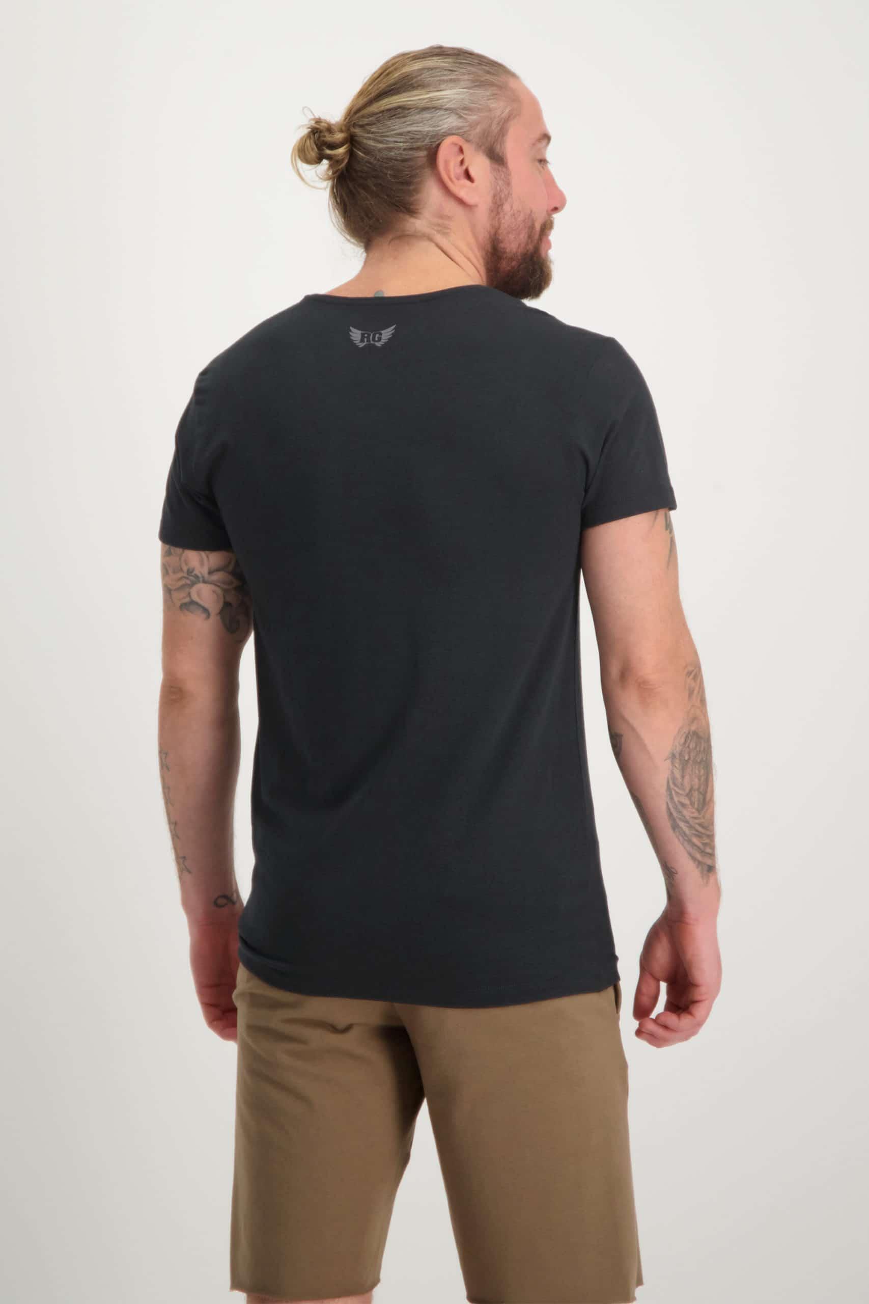 T-shirt Moksha - Col en V à la hanche, doux et confortable  Noir 2/5