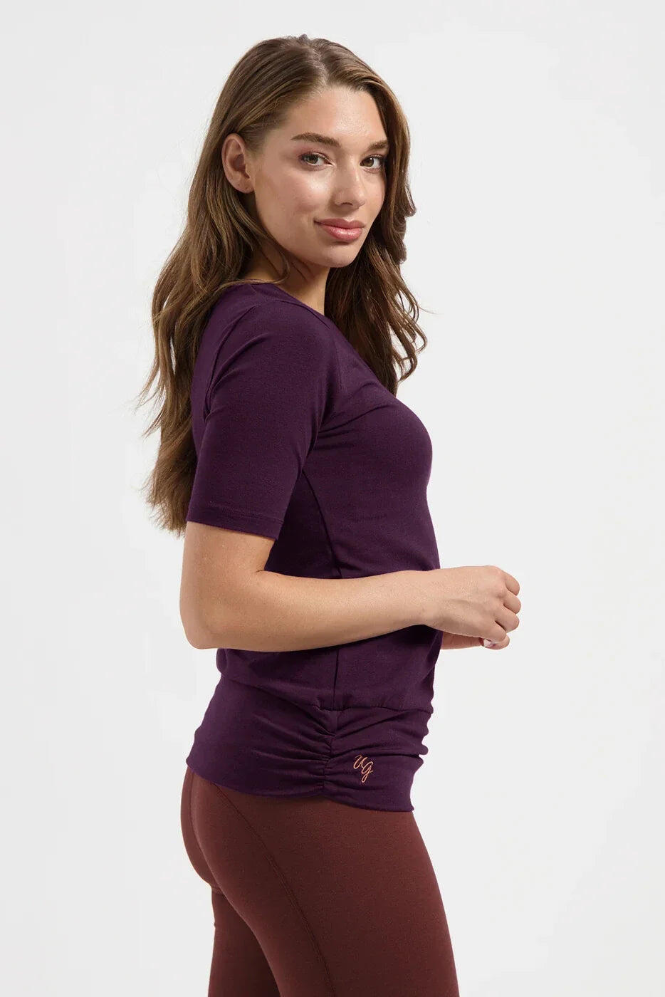 Top multifonctionnel Yoga et Pilates Kami avec ceinture - Aubergine 2/5