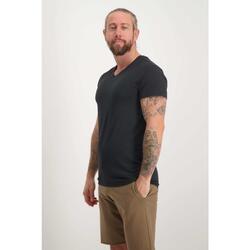 T-shirt Moksha - Col en V à la hanche, doux et confortable Noir