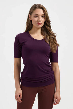 Top multifonctionnel Yoga et Pilates Kami avec ceinture - Aubergine