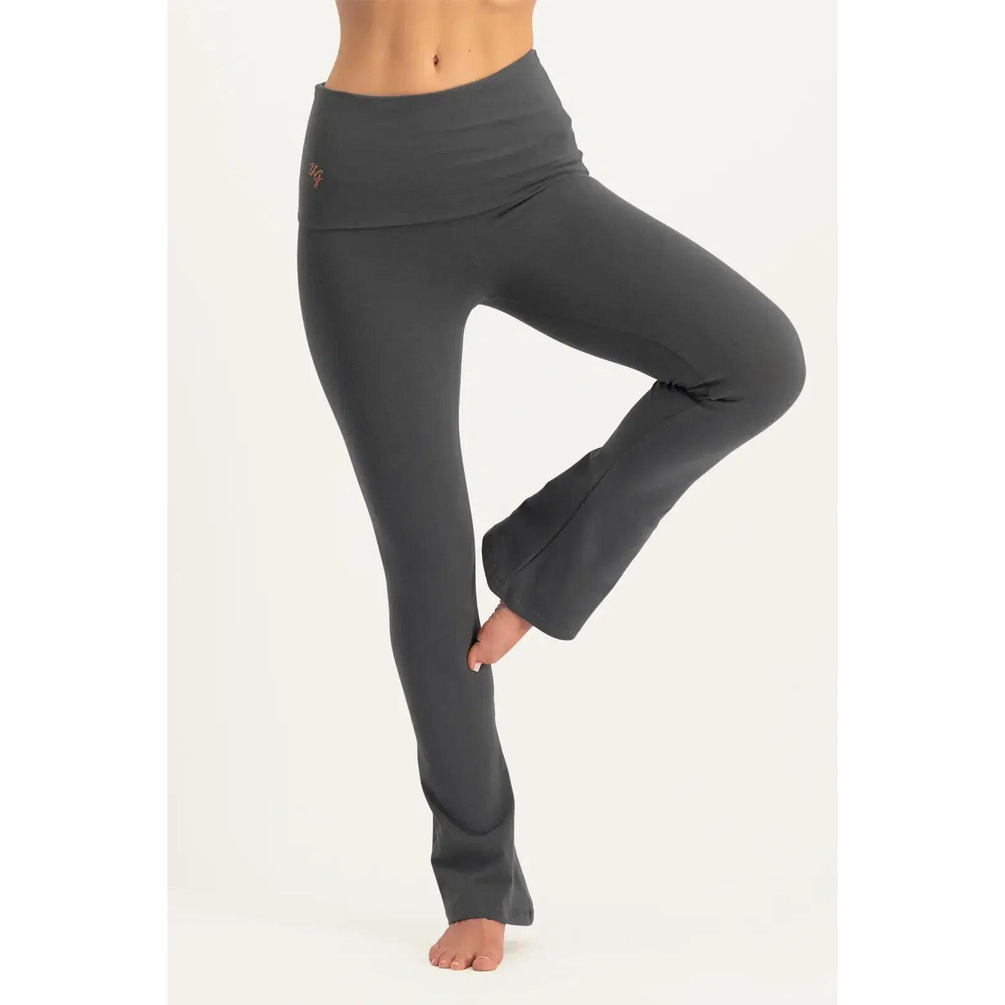 Urban Goddess - Pranafied - Legging De Yoga Tendance, Bande Rabattable Et Jambes Évasées - Ash - Pantalons - Gris|mauve - 38 S - Decathlon