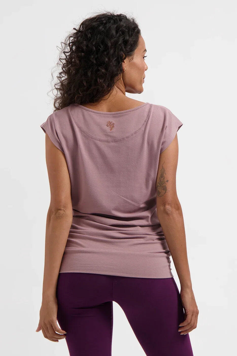 T-shirt de Yoga et Pilates couple ample Asana  - rosé/brun 3/5