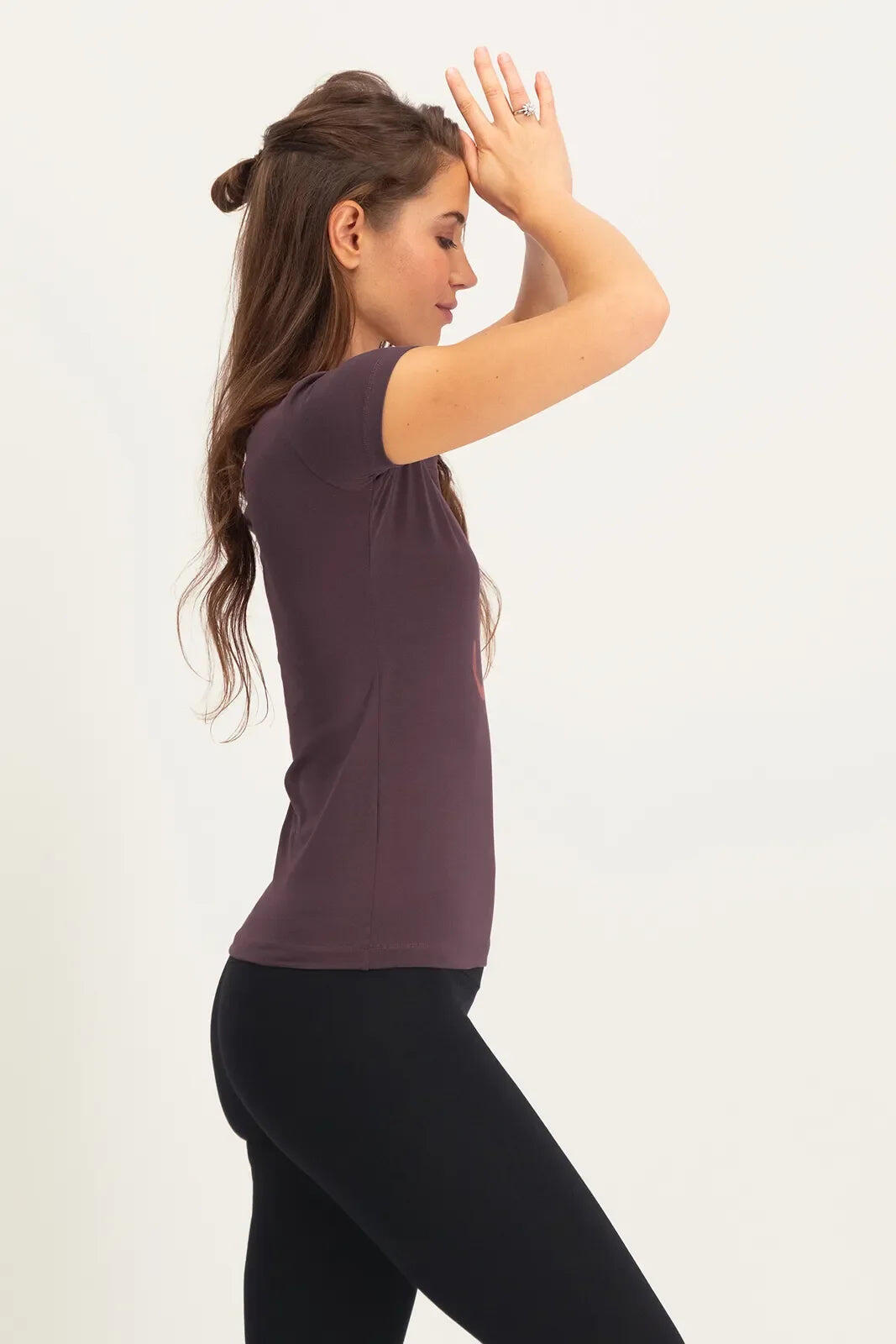 T-shirt de Yoga et Pilates Om  Core  - Berry 3/5
