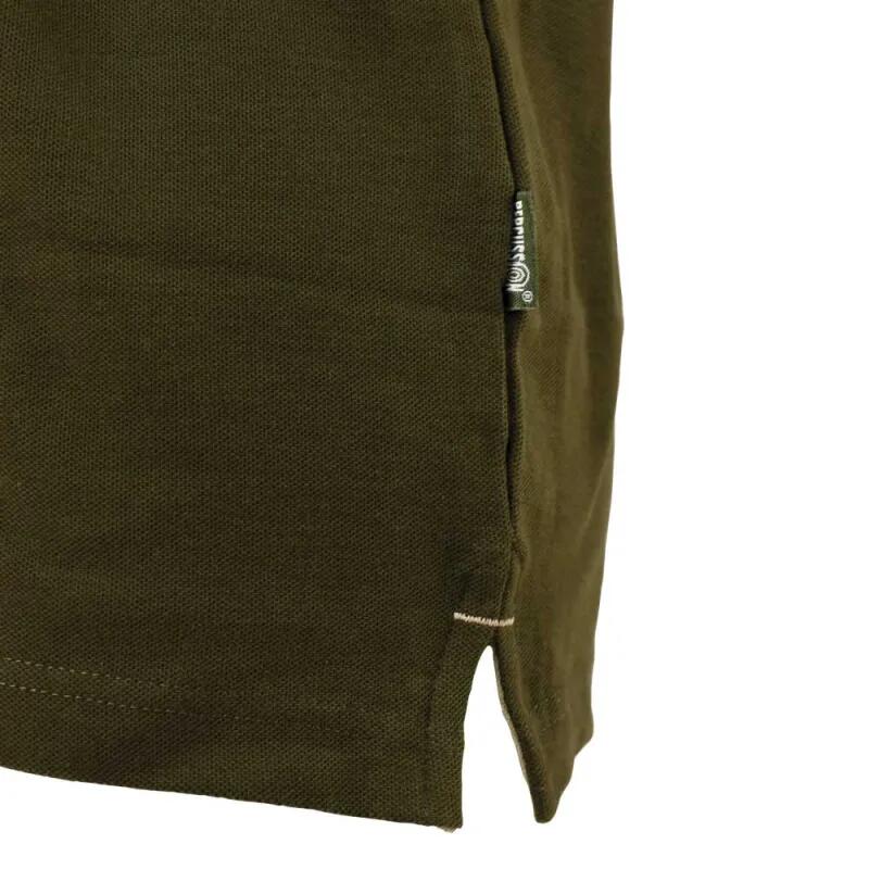 Polo brodé sanglier manches courtes coton piqué kaki S à 3XL 5/5
