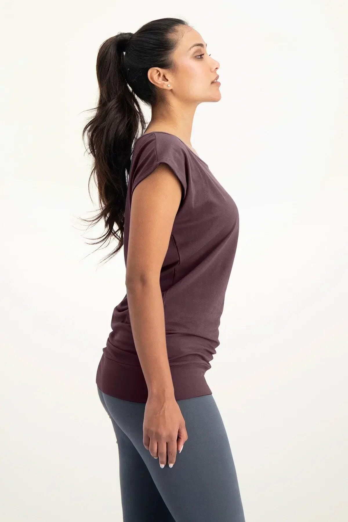 T-shirt de Yoga et Pilates couple ample Asana  - Violet 2/5