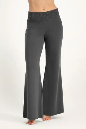Pantalon de Yoga et Pilates large et confortable Flow - Gris Foncé