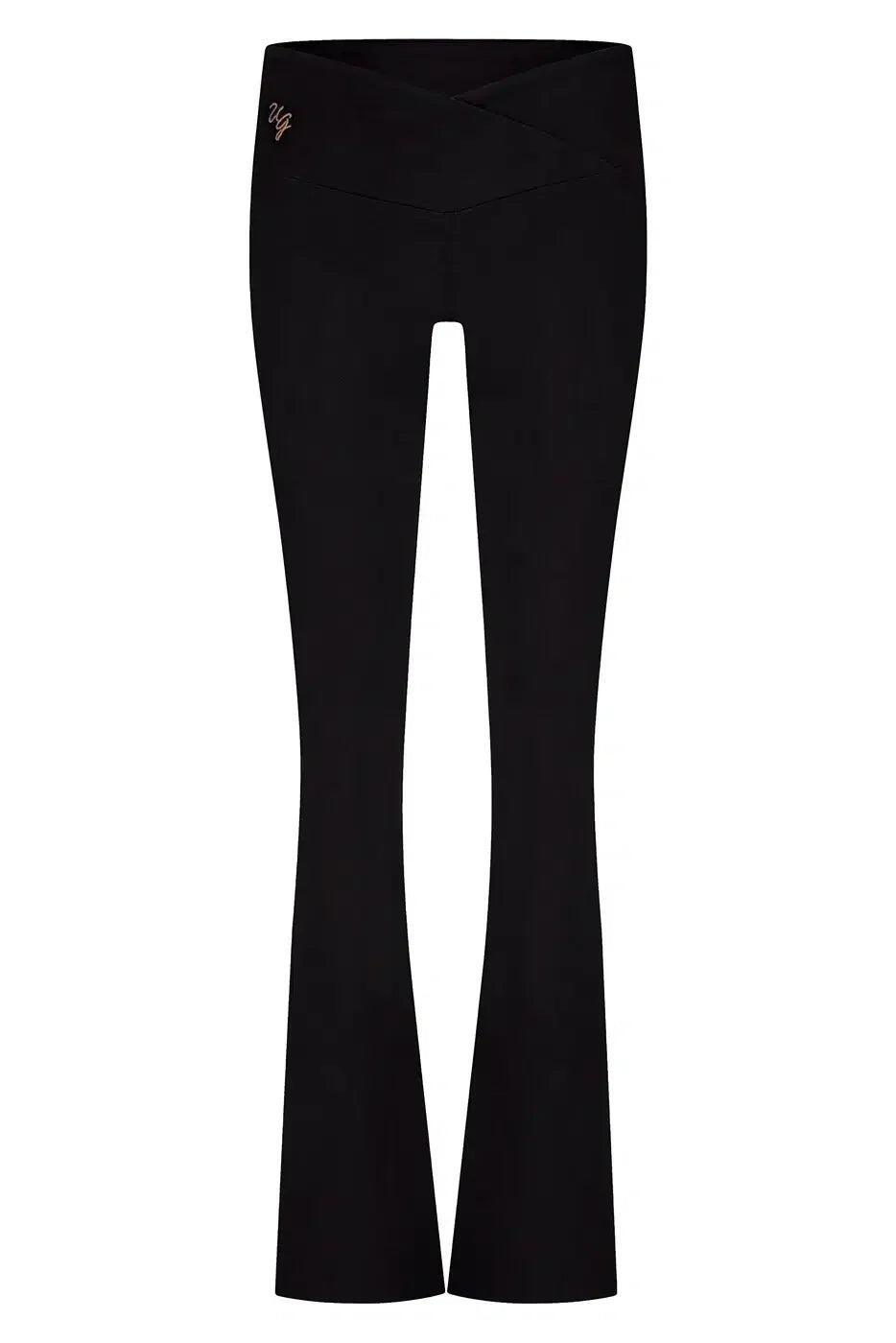 Pantalon Aura évasé à taille enveloppante – noir 5/5