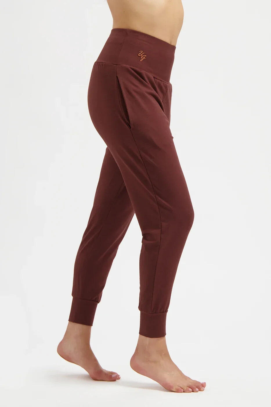 Pantalon de Yoga et Pilates coupe ample super confortable Bhumi - Marron 2/5