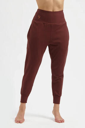 Pantalon de Yoga et Pilates coupe ample super confortable Bhumi - Marron