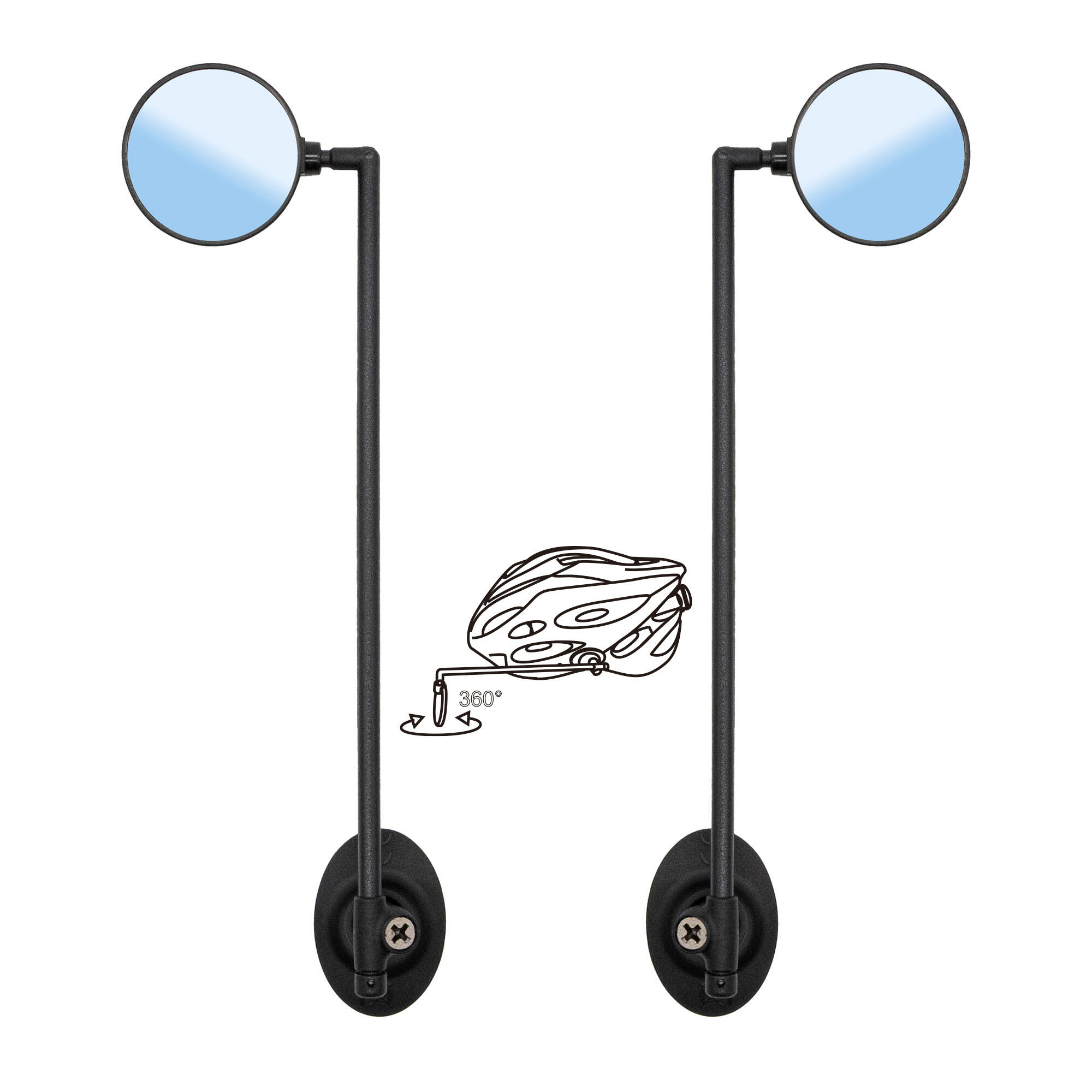 Espejo retrovisor lateral EWR002 para casco - ajustable y desmontable 4/5
