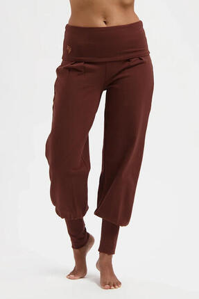 Pantalon de Yoga et Pilates Devi - Pantalon Aladdin ample confortable - Brun