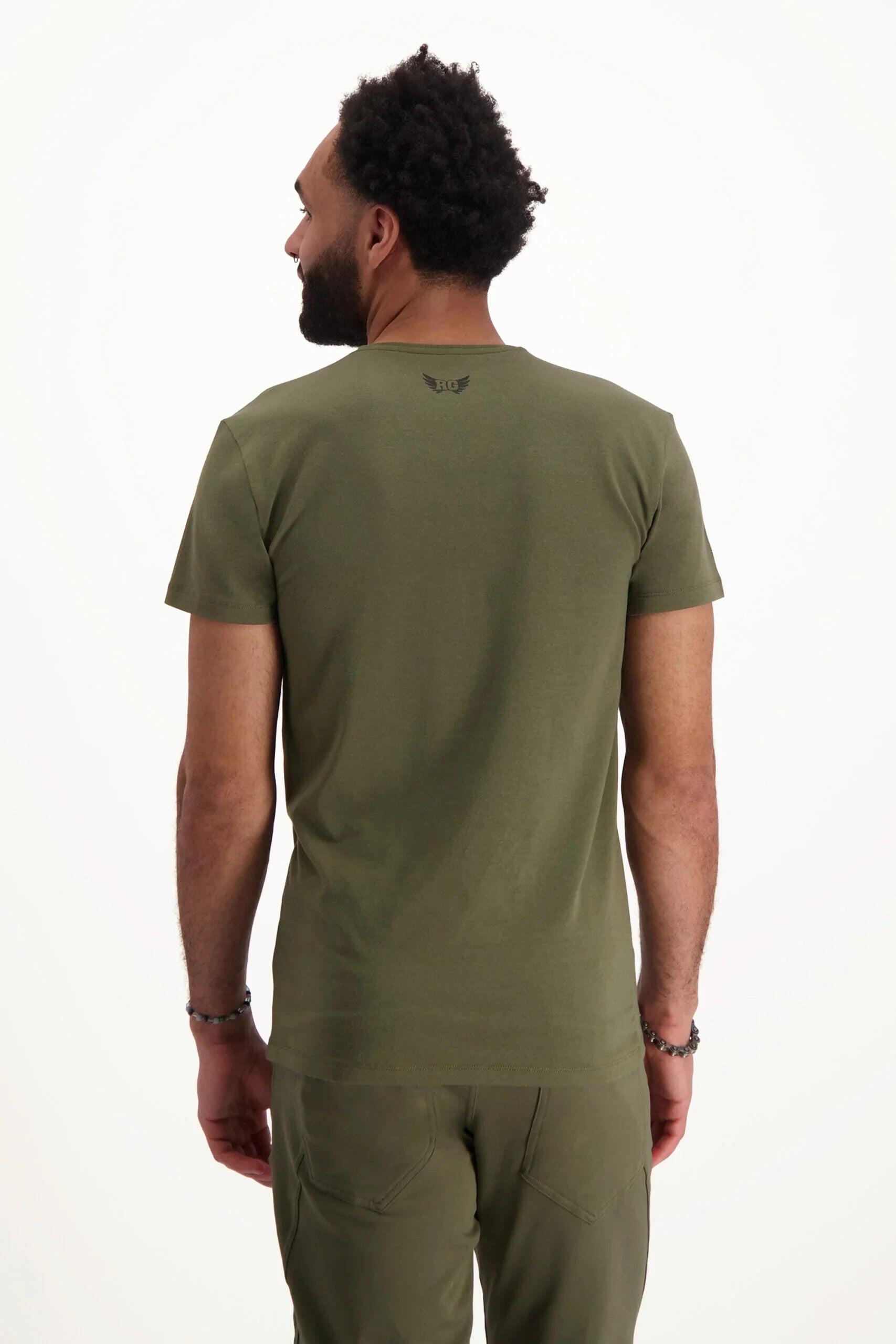 T-shirt Moksha Zen - Col en V à la hanche, doux et confortable - Vert Olive 3/5