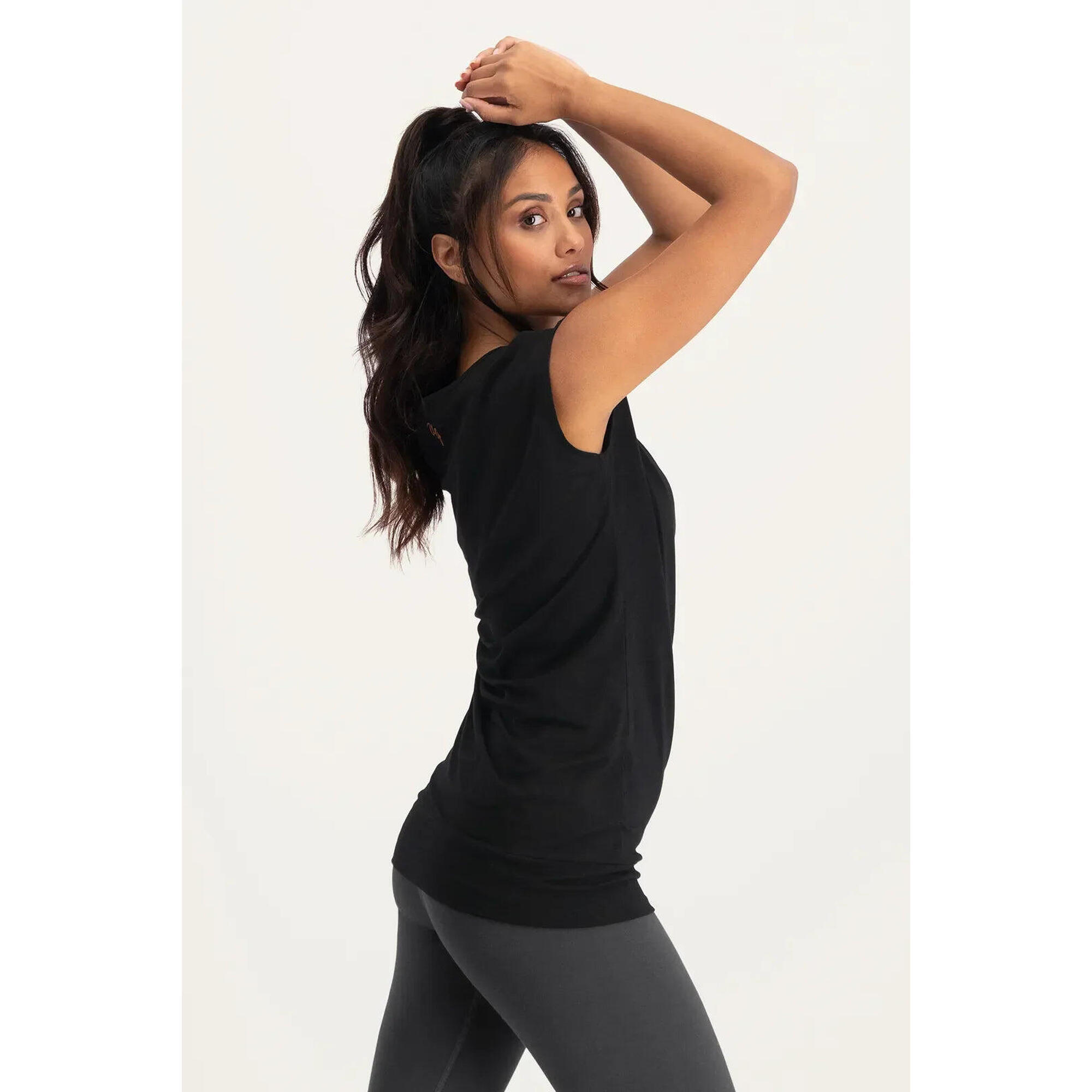 Urban Goddess - T-shirt De Yoga Couple Ample Asana  - Noir Onyx - T-shirt Manches Courtes - Noir - Decathlon