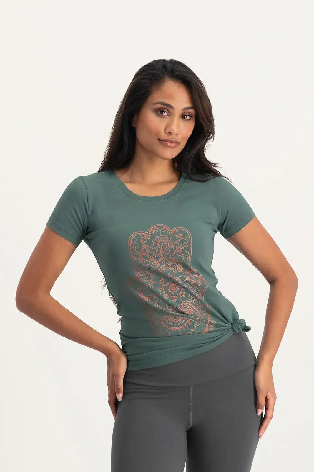 T-shirt de Yoga et Pilates Hamsa Core  - Forest 2/5