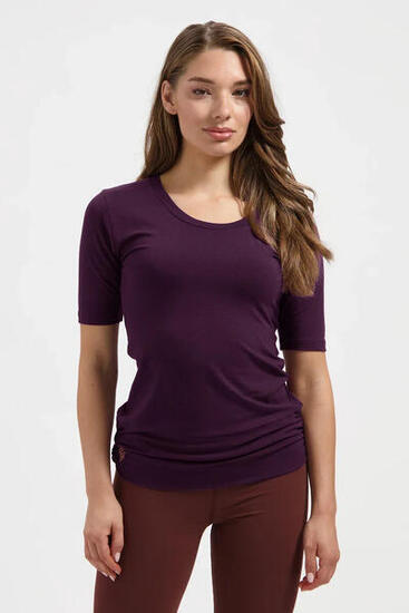 Top multifonctionnel Yoga et Pilates Kami avec ceinture - Aubergine