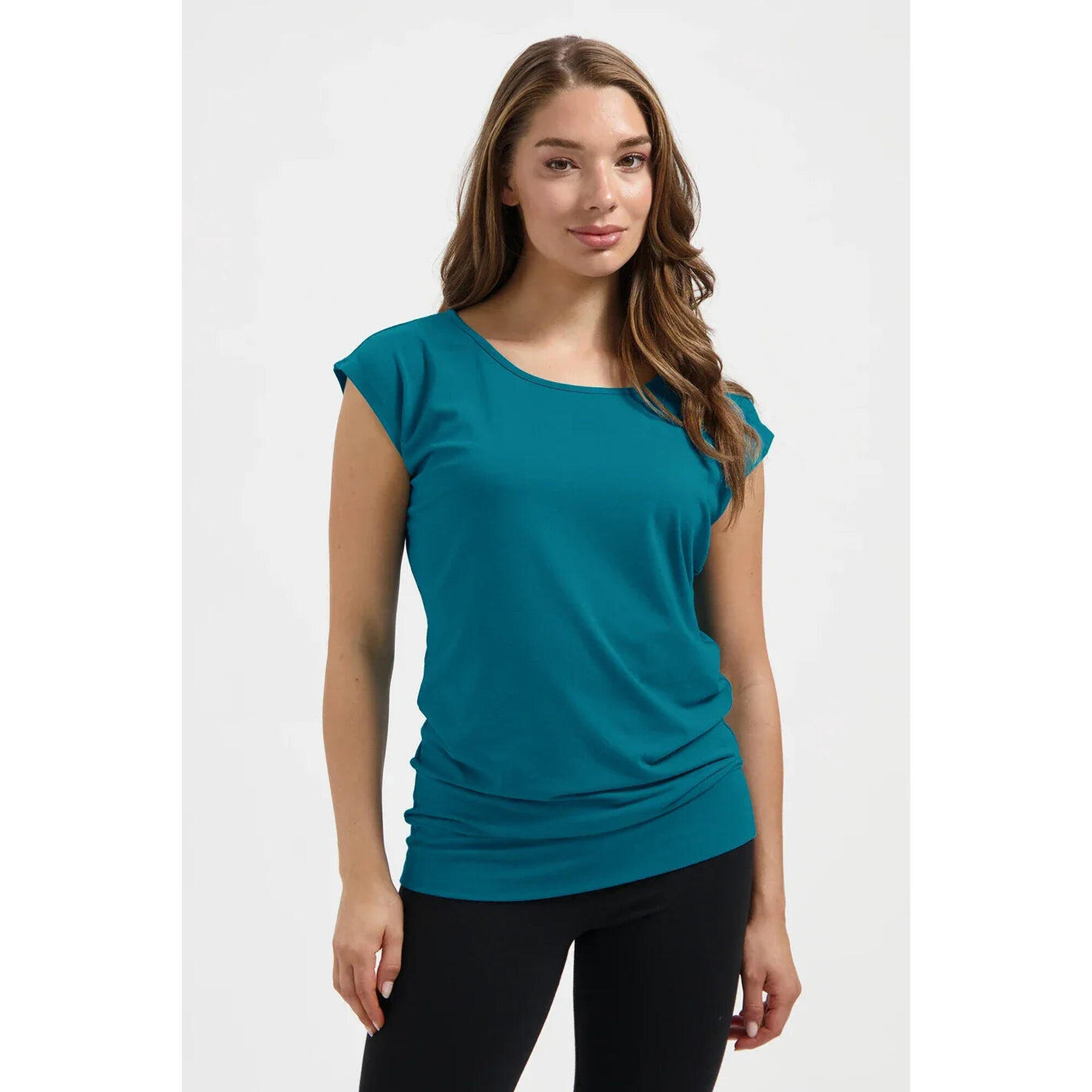 Urban Goddess - T-shirt De Yoga Et Pilates Couple Ample Asana  - Petrole - T-shirt Manches Courtes - Bleu|turquoise - Decathlon