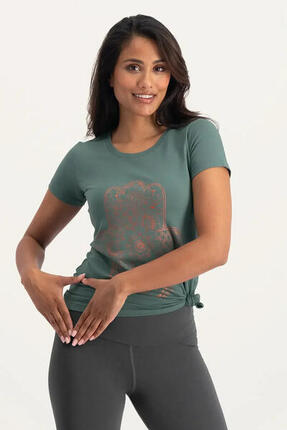 T-shirt de Yoga et Pilates Hamsa Core - Forest