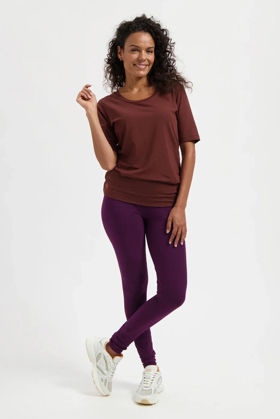 Top multifonctionnel Yoga et Pilates Kami avec ceinture - Marron 4/5