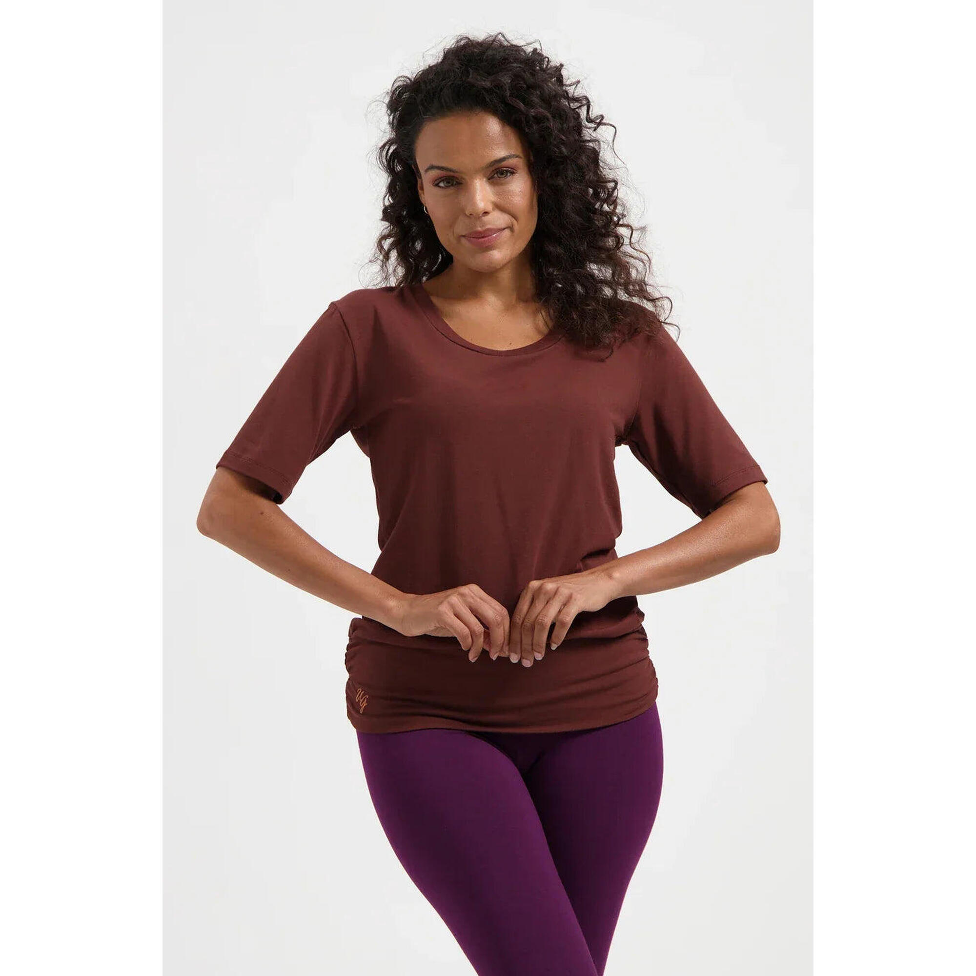 Urban Goddess - Top Multifonctionnel Yoga Et Pilates Kami Avec Ceinture - Marron - T-shirt Manches Courtes - Marron - Decathlon