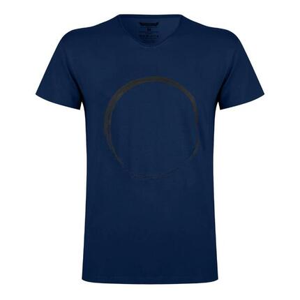 T-shirt Moksha Zen - Col en V à la hanche, doux et confortable - Blue Foncé