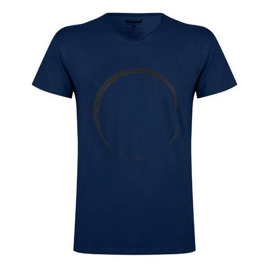 T-shirt Moksha Zen - Col en V à la hanche, doux et confortable - Blue Foncé