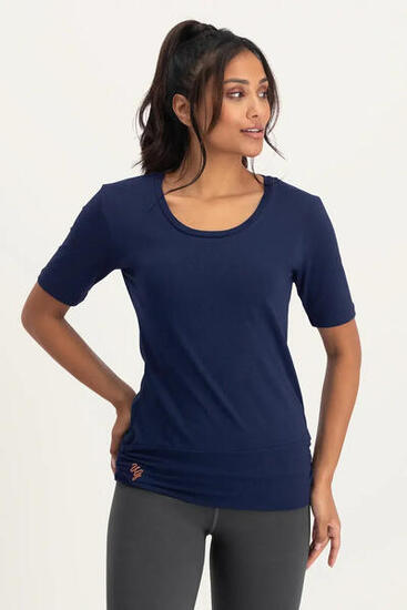 Top multifonctionnel Yoga et Pilates Kami avec ceinture - Bleu Foncé