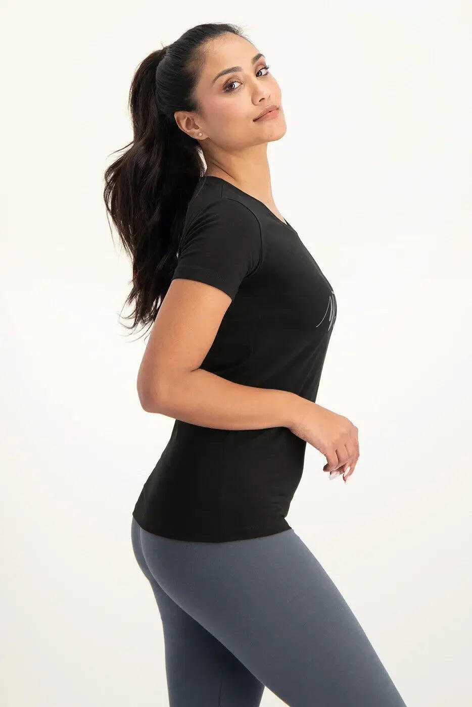 T-shirt de Yoga et Pilates Namaste Core  - Noir Onyx 2/5