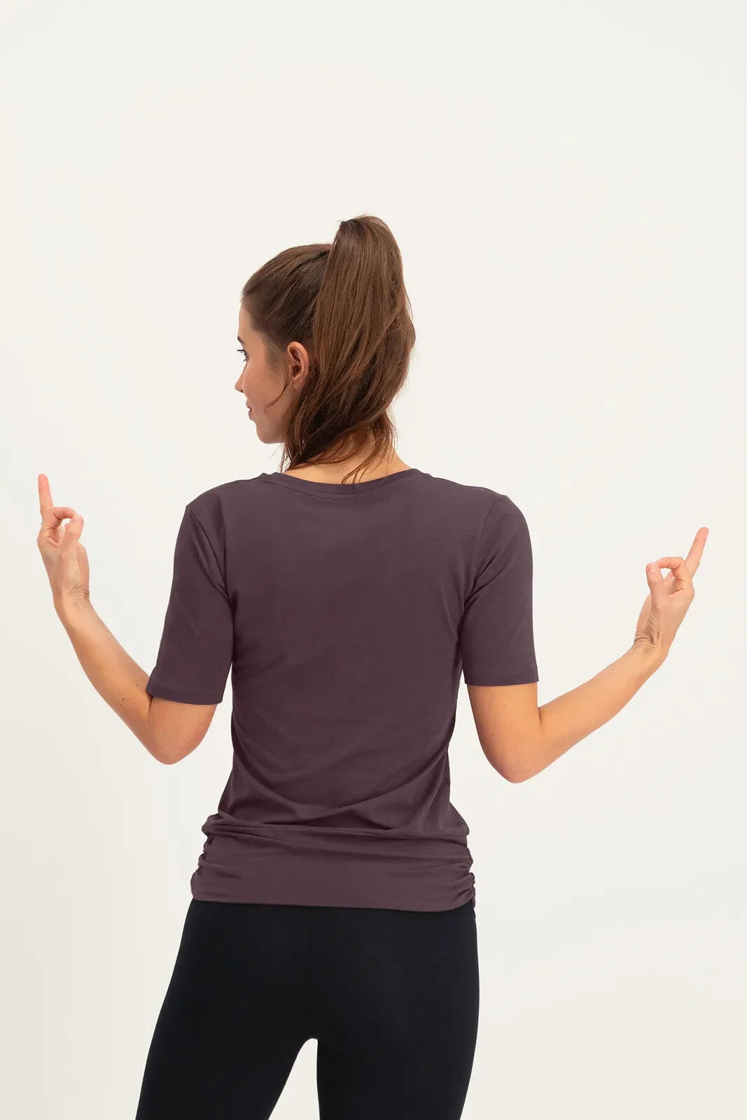 Kami Yoga et Pilates Tee avec ceinture de hanche - Berry 3/5