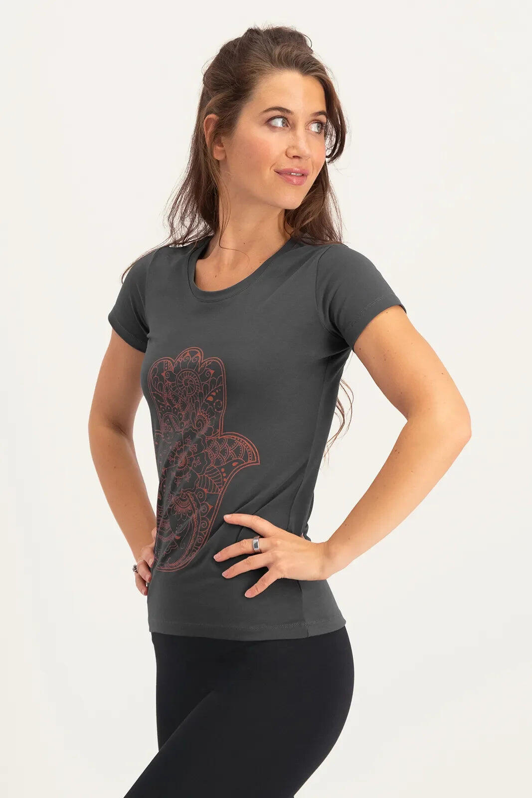 Hamsa Core Yoga en Pilates Tee - Ash 3/5