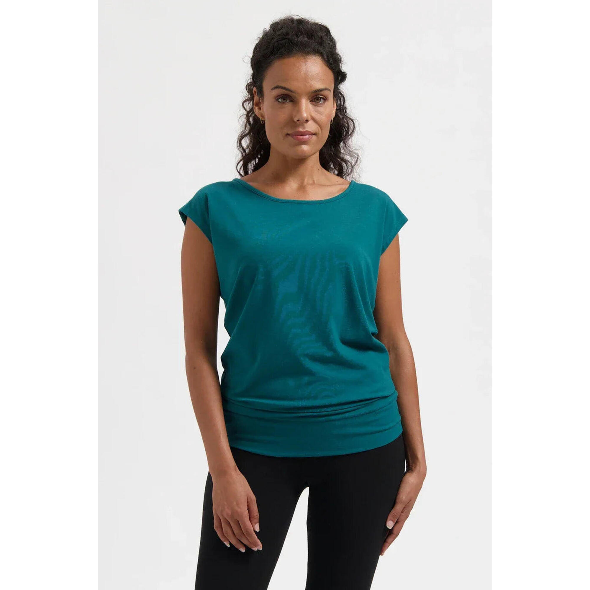 Urban Goddess - T-shirt De Yoga Couple Ample Asana  - Seamoss - T-shirt Manches Courtes - Bleu - Decathlon